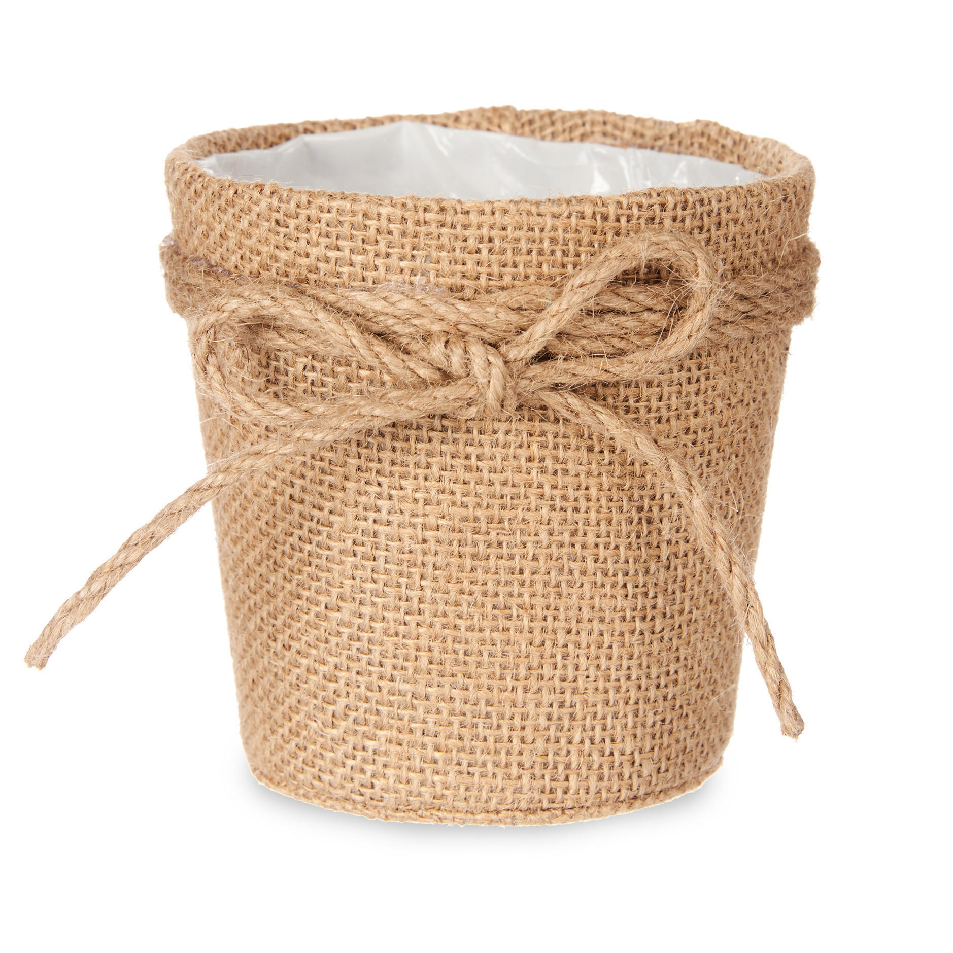BLUMENTOPF Jute geflochten Ø 10 cm - Braun, Kunststoff (10/11cm)