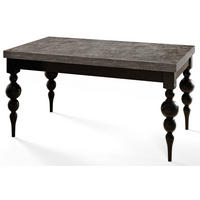 ESSZIMMERTISCH LENA, ausziehbarer Tisch 200-300X100X78,5 cm, Farbe: Dunkelgrau, mit Tischbeinen in Farbe Schwarz - Dunkelgrau/Schwarz, Holzwerkstoff (200/80/79cm) - Alpi-Möbel