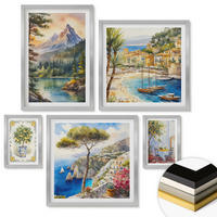 WANDBILDER 5er Set - 50x50 cm & 20x30 cm & 40x60 cm Silberner Rahmen - Zitrusfrüchte aus Italien - Silberfarben, Kunststoff (40/60cm) - ArtPrintCave