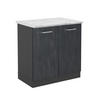 KÜCHENUNTERSCHRANK R-Line Schwarz Beton 80 cm AP Marmor - Anthrazit/Schwarz, Holzwerkstoff (80/81.6/60cm) - Vicco