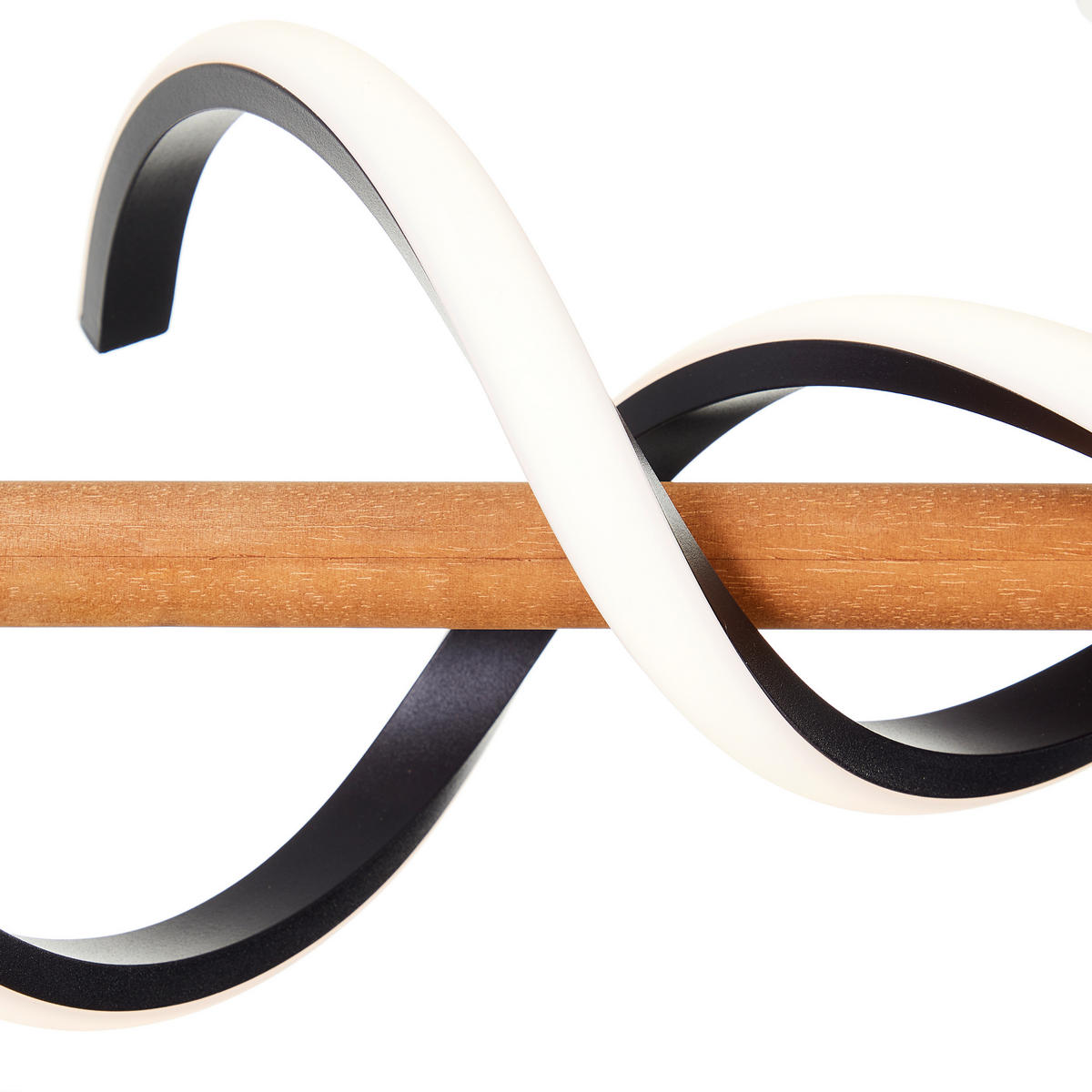 DECKENLEUCHTE Amalia G99350/76 - Schwarz, Holz (18/80/20.5cm) - Brilliant