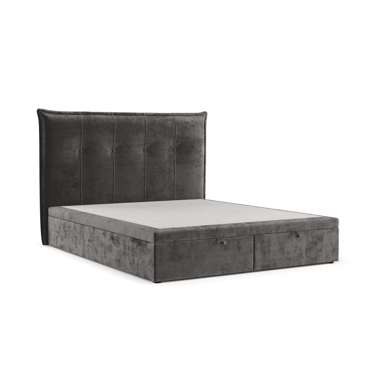 POLSTERBETT Liano mit Stauraum 120/200 cm Stahl im Lotta Stoff - Schwarz/Graphitfarben, Holz/Holzwerkstoff (120/200cm) - AltaBeds