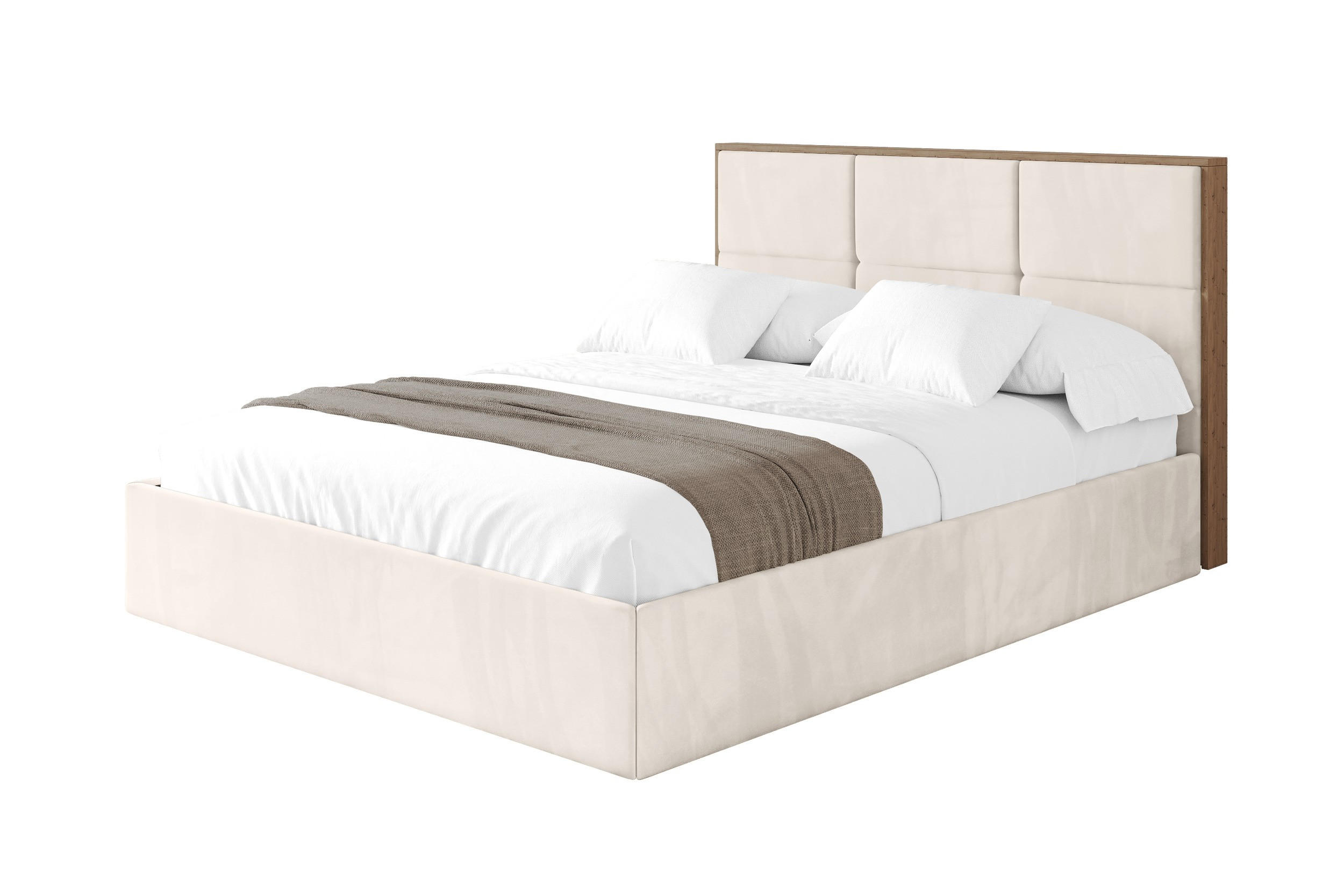 POLSTERBETT mit Bettkasten und Lattenrost, Bett mit Matratze H3/H4 - LILA 180x200 Beige - Greige, Holzwerkstoff/Textil (180/200cm) - ALTDECOR