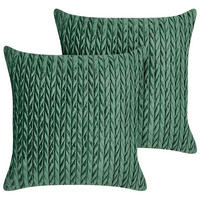 DEKORATIVNÍ POLŠTÁŘ sada 2 ks Zelený 45/45 cm Eclipta - zelená barva, textil (45/45cm) - Beliani