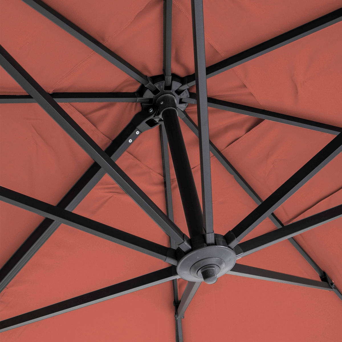 SONNENSCHIRM 3x4m mit 4 Gewichtsplatten, terracotta - Rot, Metall (400/300cm) - Oviala