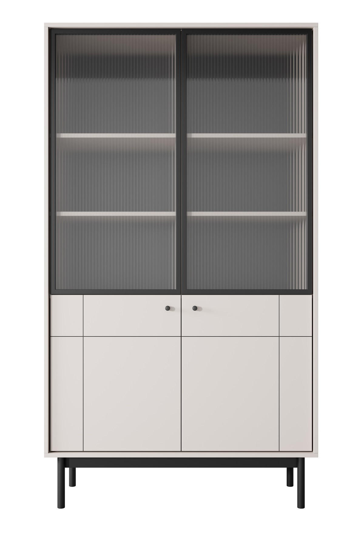 VITRINE Kaschmir WT104 Japandi Stil - Beige, Holzwerkstoff (103.4/184.6/39cm) - Sepro Meble