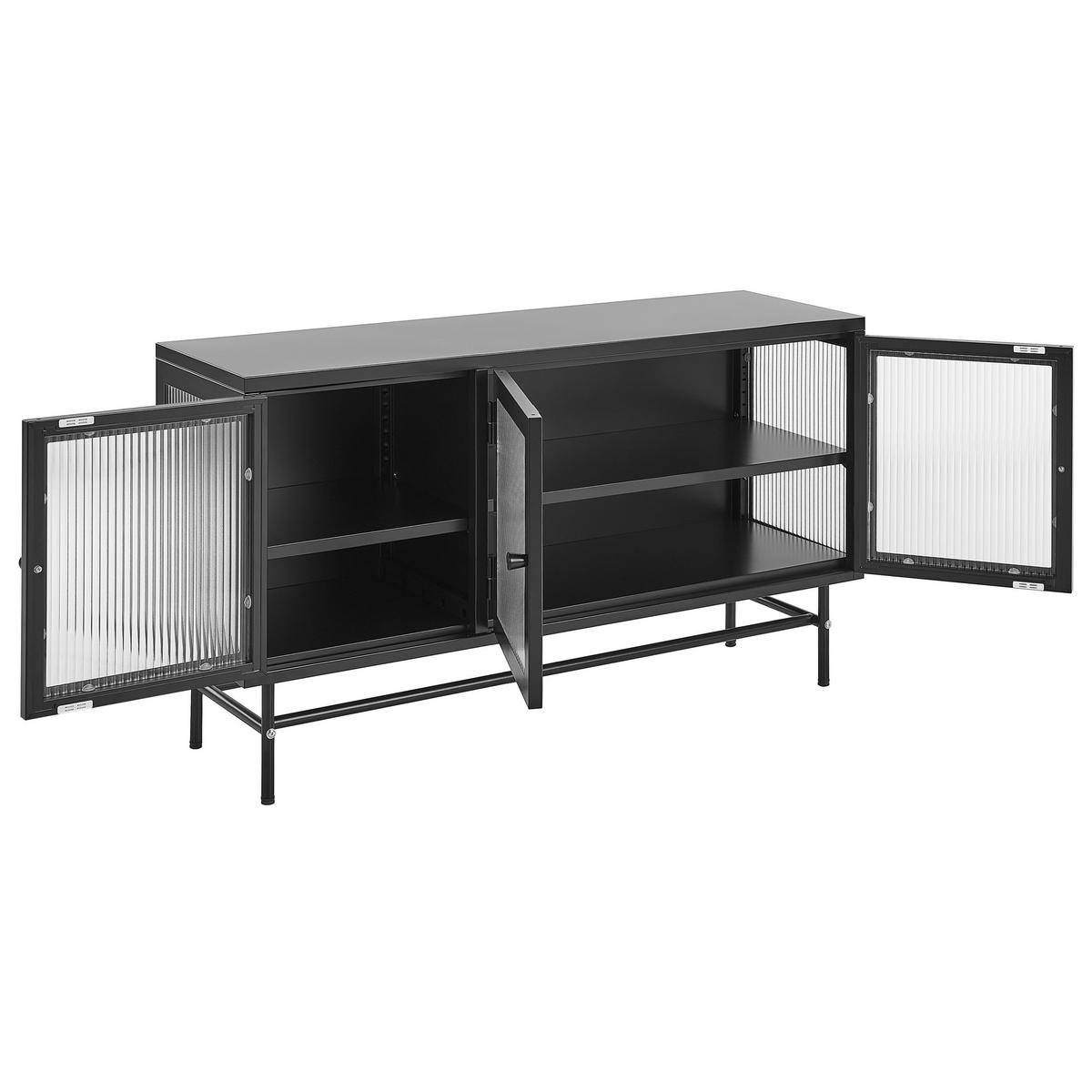 SIDEBOARD Schwarz Devon - Schwarz, Metall (115/64/35cm) - Beliani