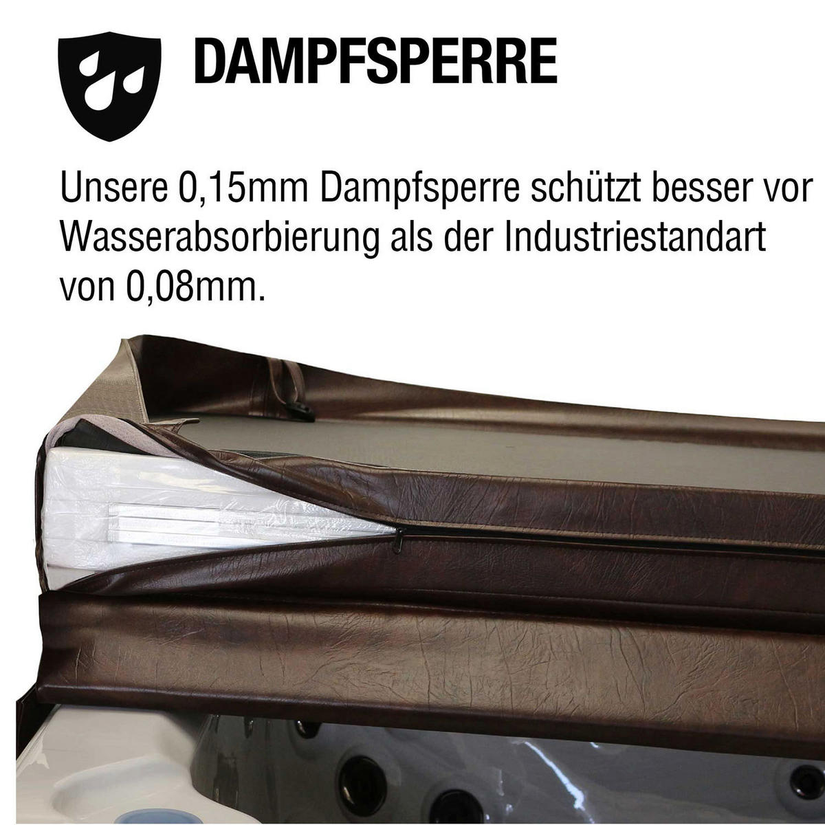 WHIRLPOOL ISOLIERABDECKUNG Yukon braune Whirlpool-Abdeckung - Braun, Leder (100/213cm) - Canadian Spa Company