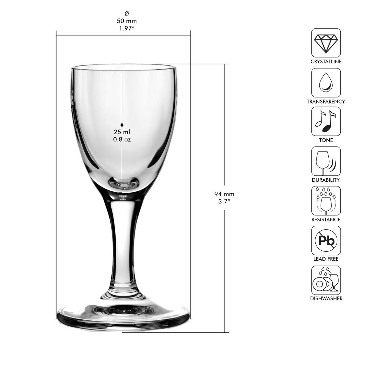 WODKAGLÄSER, 6er-Set, 25 ml - Transparent, Glas (0.025L) - Krosno Glass