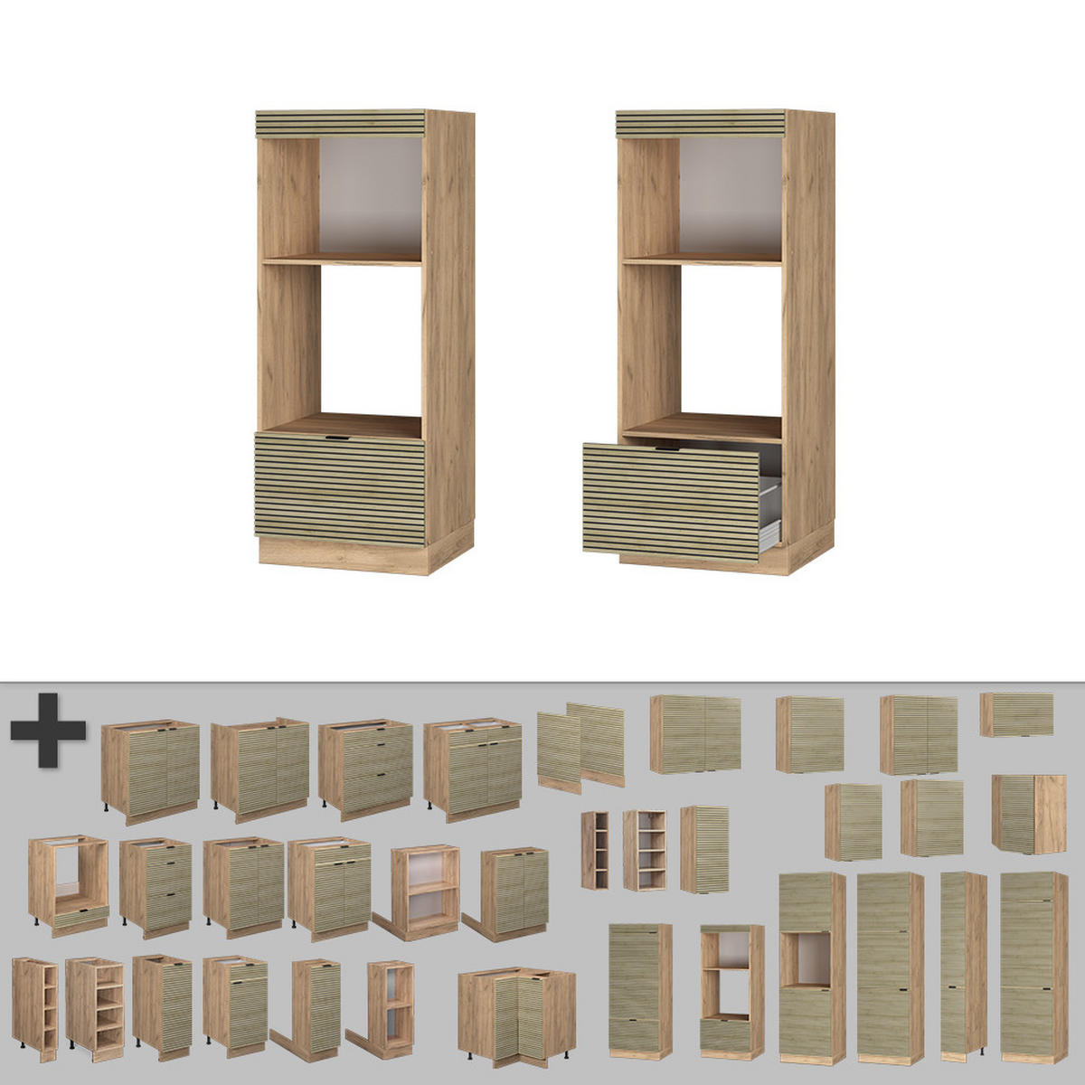 SKŘÍŇKA NA MIKROVLNNOU TROUBU Fame-Line Dubový panel - medově dubová/barva dubu, kompozitní dřevo (60/153.6/58.1cm) - Vicco