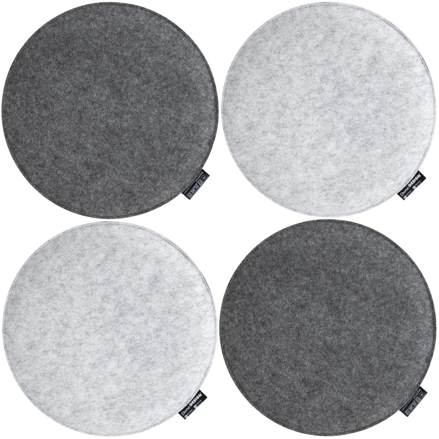 STUHLKISSEN 4er Set 35 cm Filz, Grau - Grau, Kunststoff (35/35/3cm) - Dunedesign