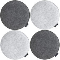 STUHLKISSEN 4er Set 35 cm Filz, Grau - Grau, Kunststoff (35/35/3cm) - Dunedesign