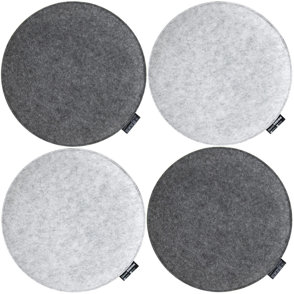STUHLKISSEN 4er Set 35 cm Filz, Grau - Grau, Kunststoff (35/35/3cm) - Dunedesign