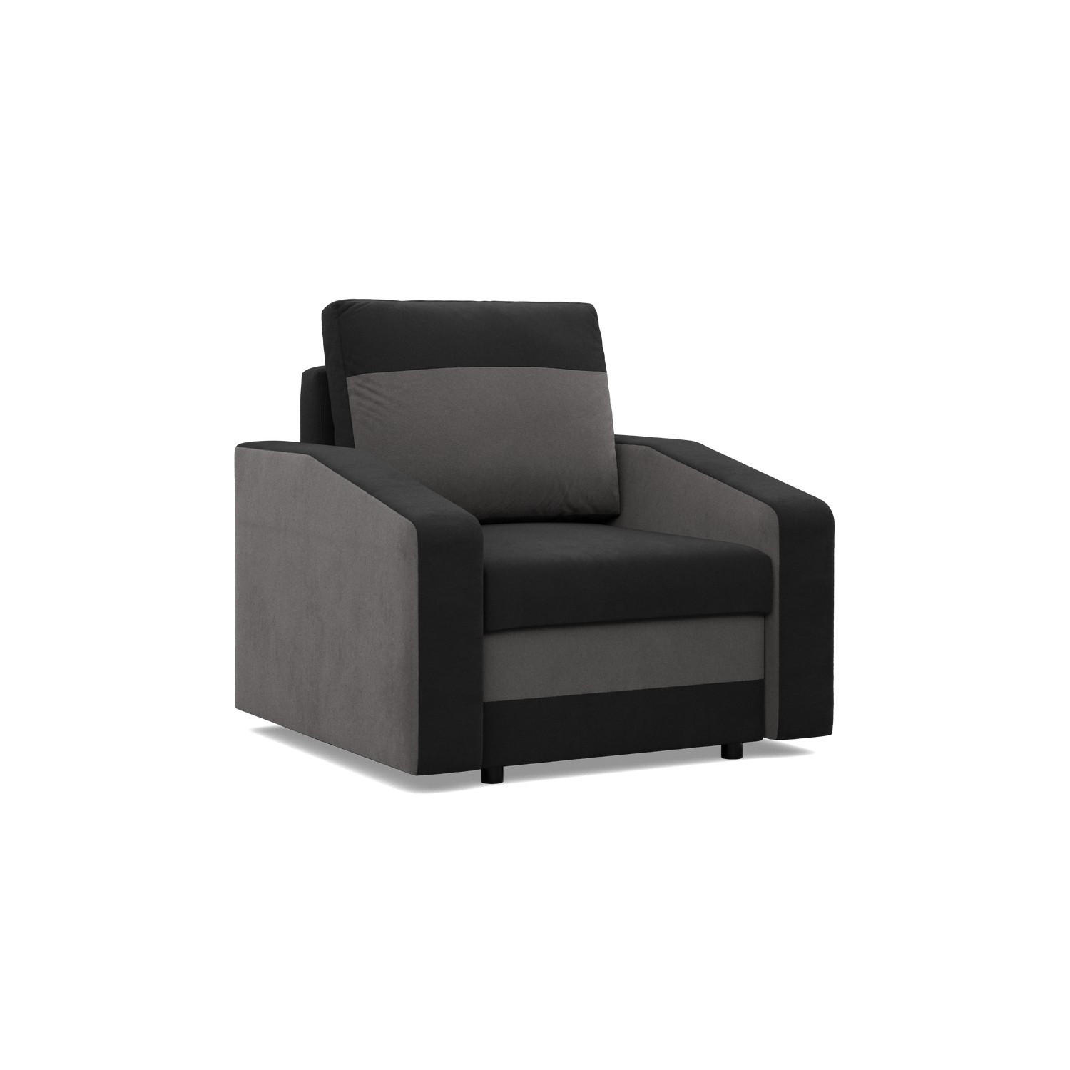 LOUNGESESSEL ORION BONELL, Schwarz + Grau - Schwarz/Grau, Textil (83/92/92cm)