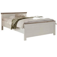 BETT Pinie weiß, Oslo Pinie Landhaus, Einzelbett Liegefläche 140 x 200 cm - Weiß/Pinienfarben, Holz/Holzwerkstoff (140/200cm) - Furn.Design