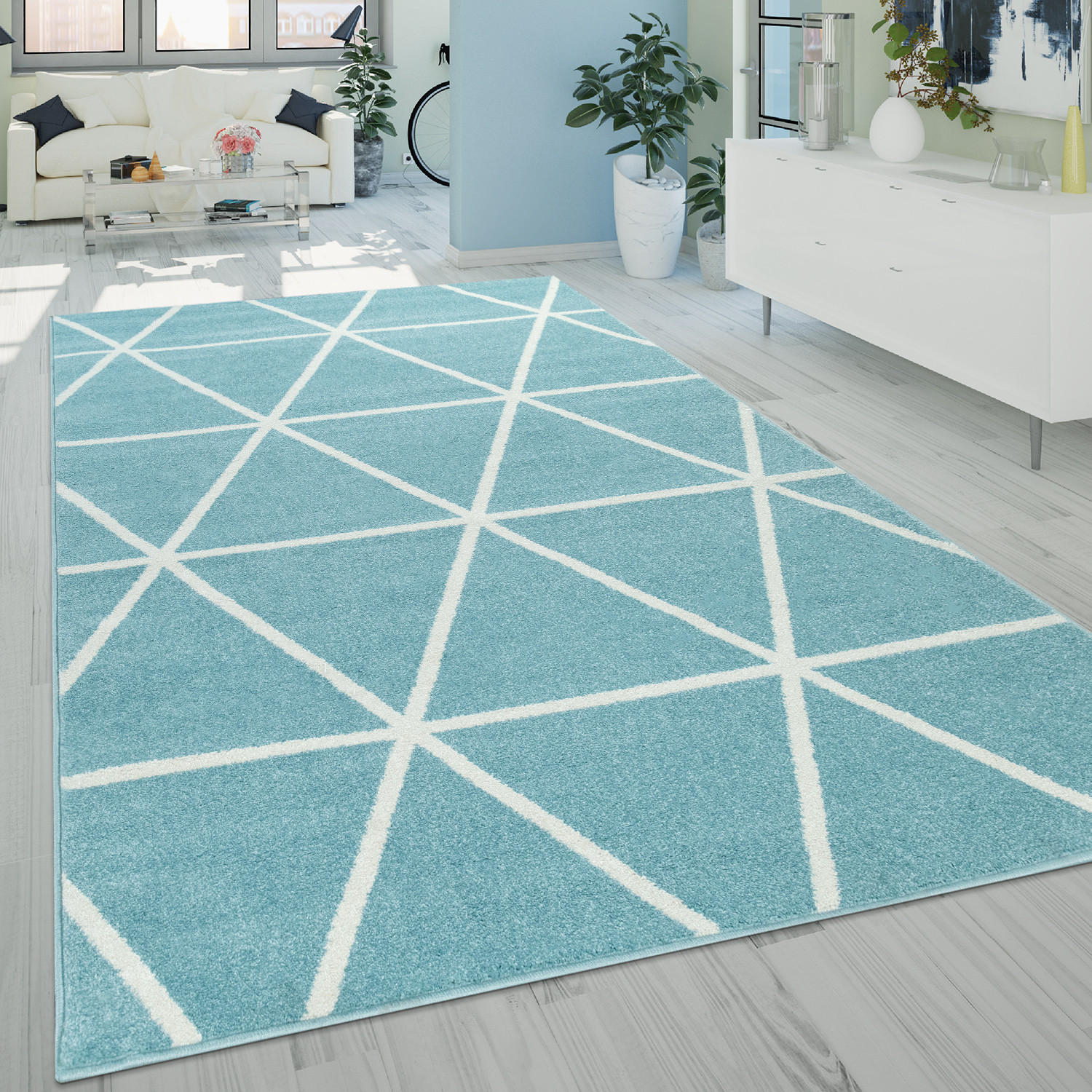 KURZFLORTEPPICH 70/250 cm Stella 401 - Blau, Textil (70/250cm) - Paco Home