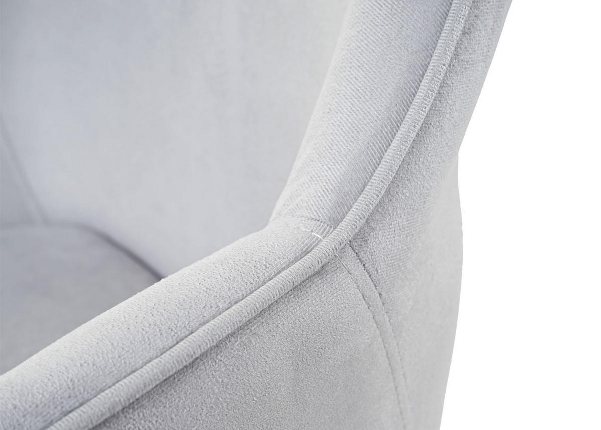 DREHSTUHL HxBxT 87x54x56cm Sitzhöhe 42cm Retro Design Samt Grau - Grau, Textil (54/87/56cm) - PROREGAL