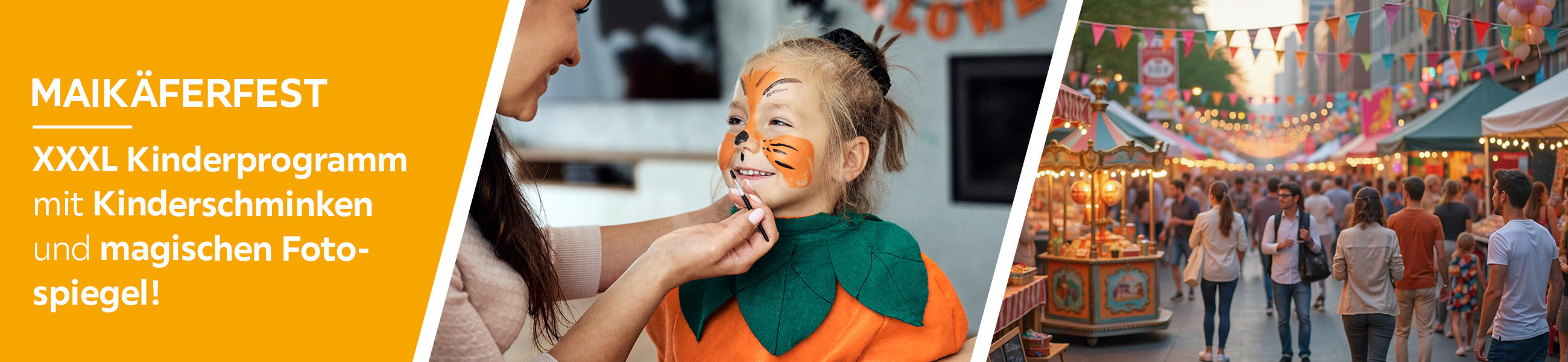 MAIKÄFERFEST: XXXL Kinderprogramm mit Kinderschminken und magischen Fotospiegel!