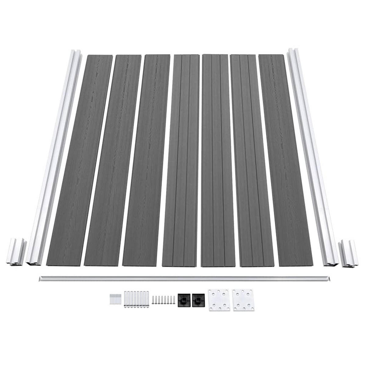 GARTENZAUN, 180/186 cm, aus WPC, Grau - Grau, Kunststoff (180/186cm) - vidaXL