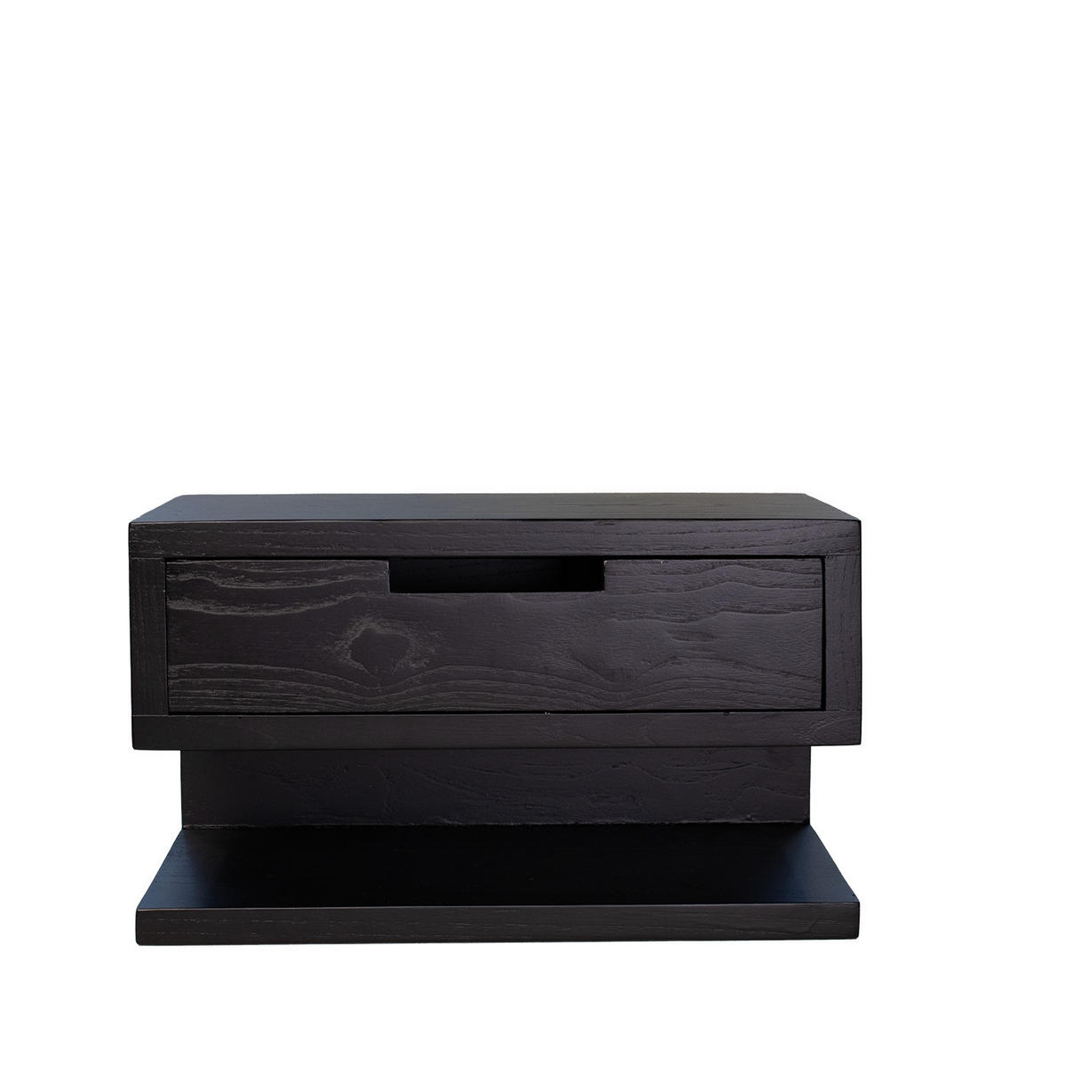NACHTTISCH mit Schublade aus Holz 35x85x20cm, schwarz - Schwarz, Holz (35/20/20cm) - Giga Meubel