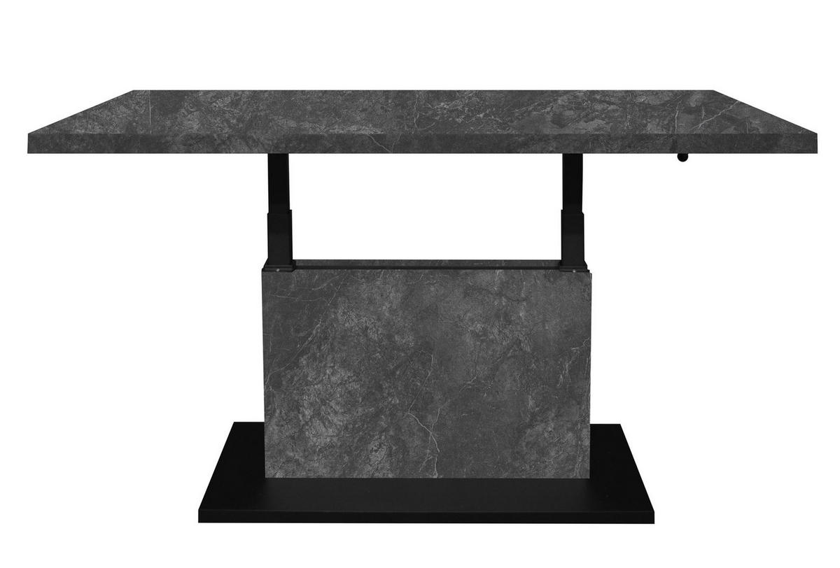 COUCHTISCH Höhenverstellbar Else 4 120x49x70 Holz Keramikoptik Grau - Schwarz/Grau, Holzwerkstoff (120/70/49cm) - 58aufmkessel