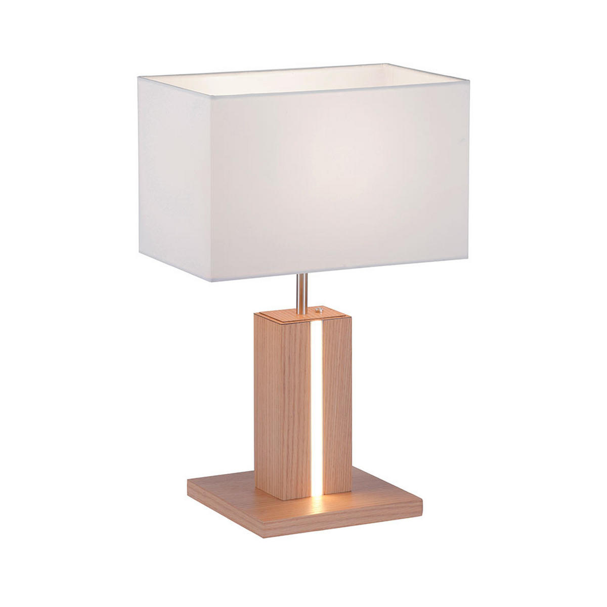 LED TISCHLEUCHTE Amanda Holzoptik Weiß - Weiß, Kunststoff (32/20/48cm)