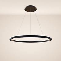 LED-HÄNGELAMPE Ring Schwarz Ø 100cm - Schwarz, Metall (100/100/3.3cm) - s.luce