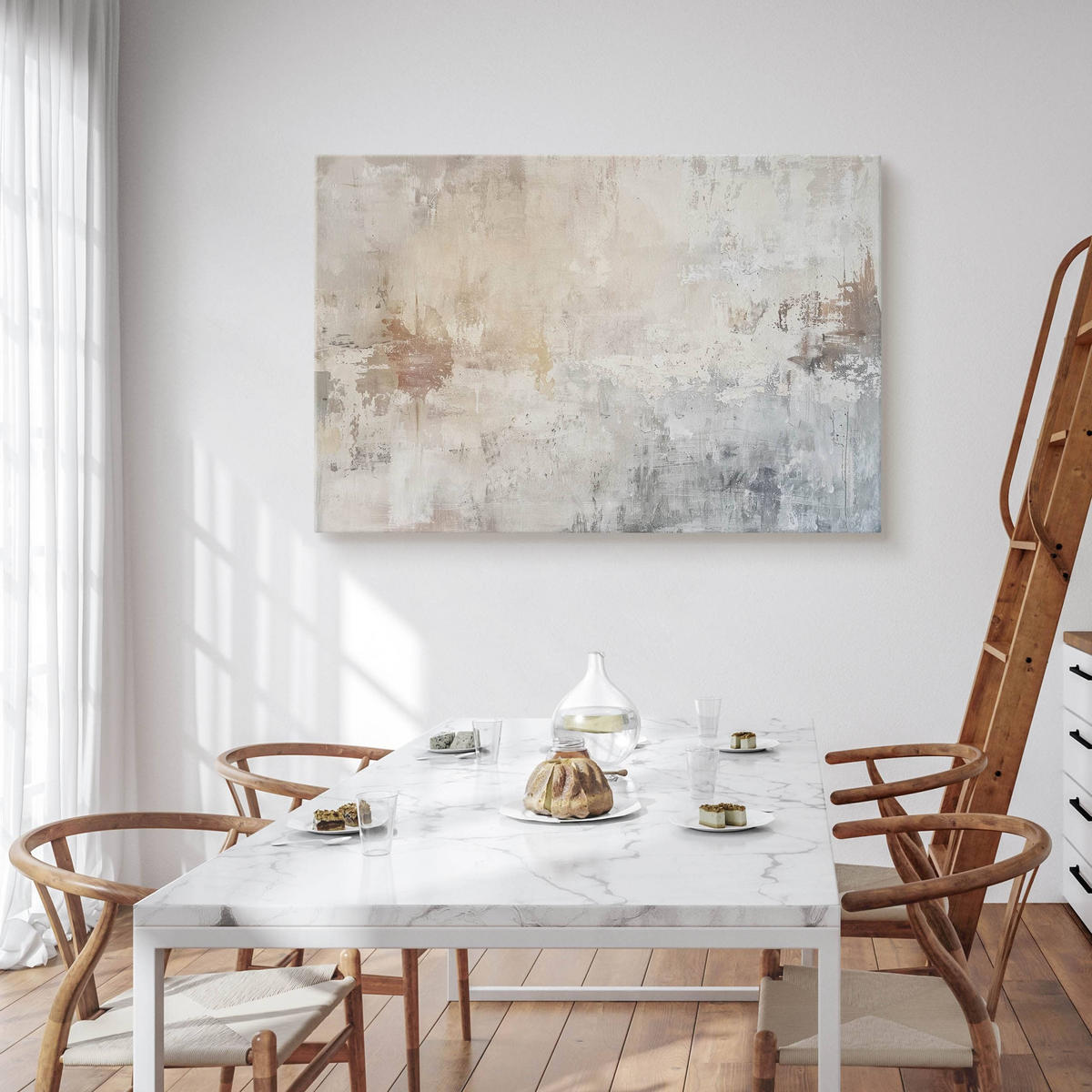 LEINWANDBILD Abstraktion Beton Optik Moderne Muster 40/30cm - Beige/Braun, Textil (40/30cm) - Muralo