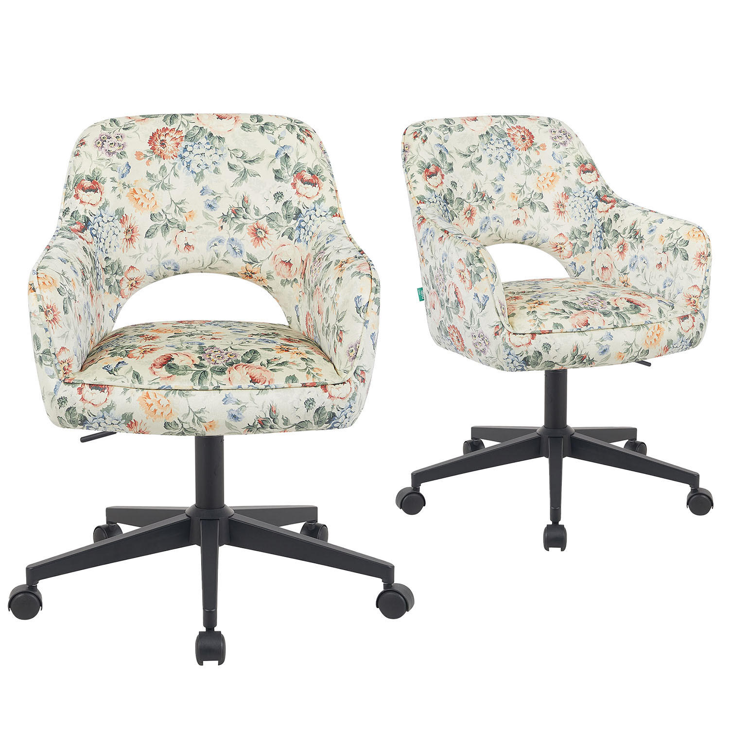 BÜROSTUHL Mika-Ilvy 2er-Set - Multicolor/Schwarz, Textil/Metall (60/84/65cm) - DUBI Möbel