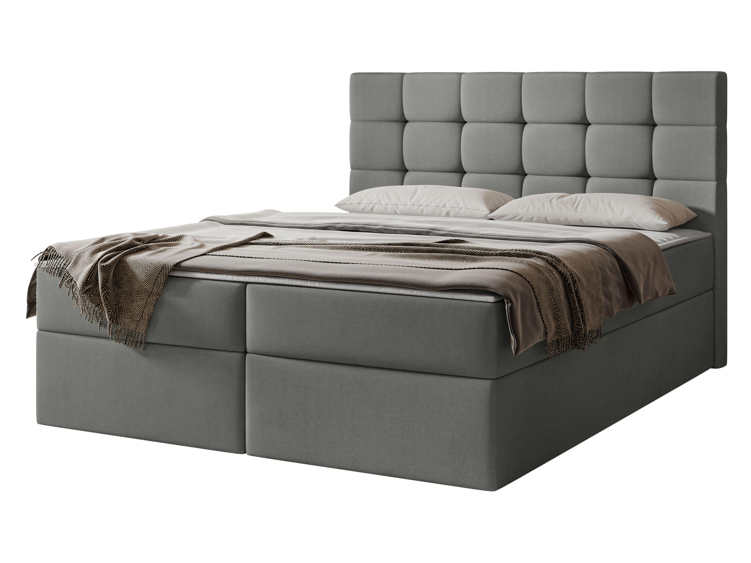 BOXBETT Luanda - H3 - Grau, Holzwerkstoff/Textil (140/200cm) - MIRJAN24