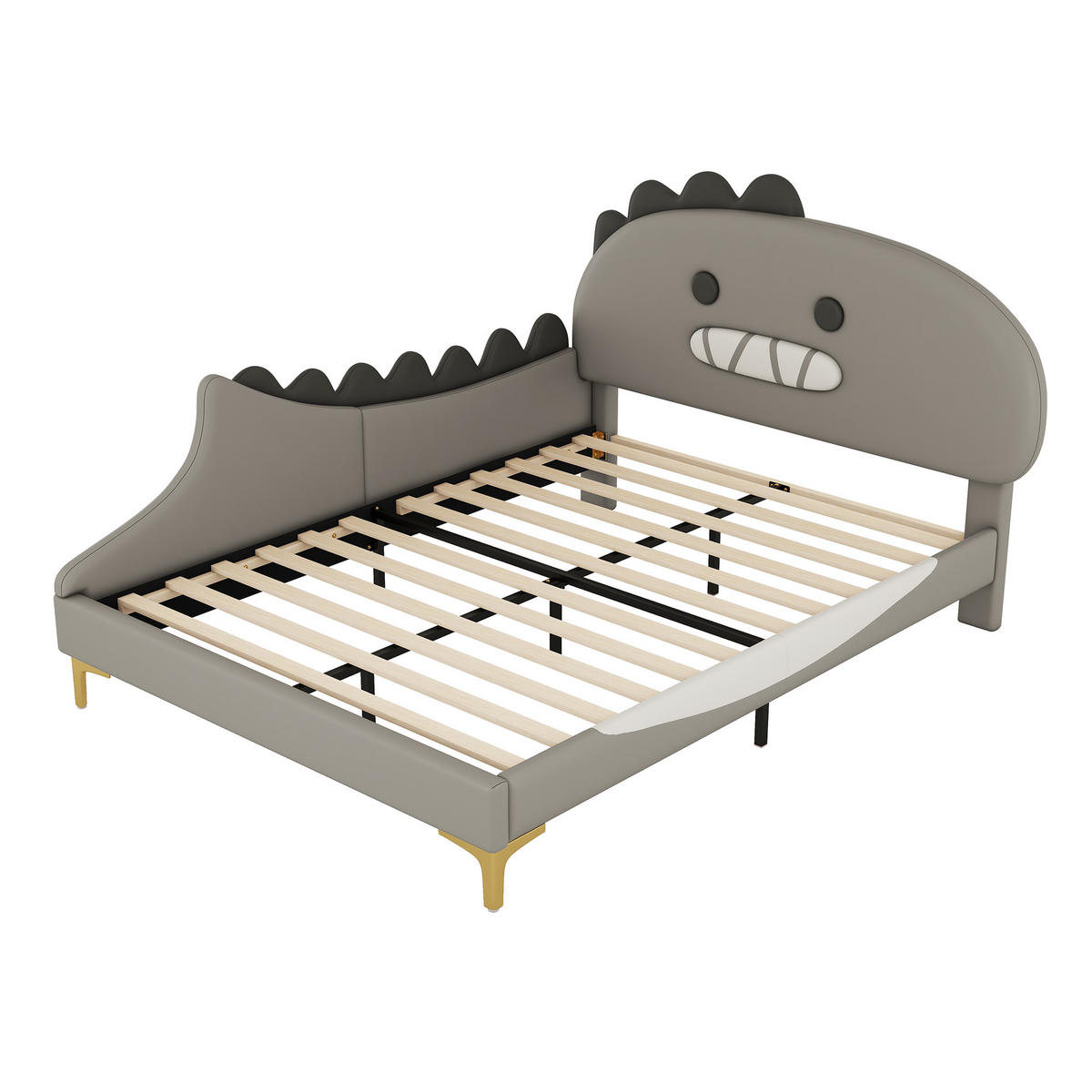 KINDERBETT 140x200 cm Dino grau - Grau, Kunststoff (140/200cm) - LEBENLANG