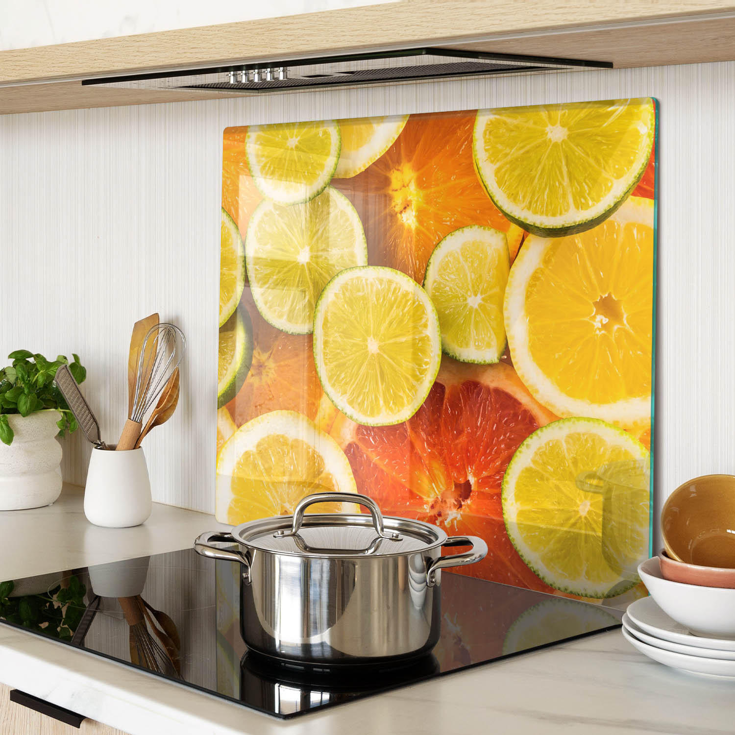 GLASPLATTE 60x52 cm Zitrusfrüchte - Orange, Glas (60/0.4/52cm) - TULUP