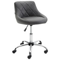 HOCKER Lederlook grau - Chromfarben/Grau, Textil/Metall (47/71/49cm) - CLP