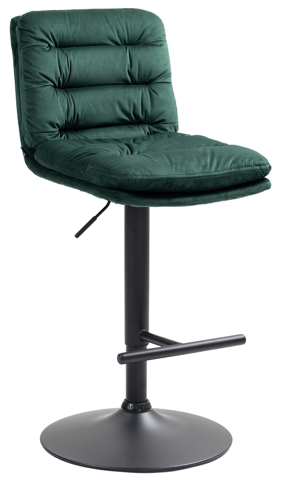 BARHOCKER Samt grün - Schwarz/Grün, Textil/Metall (42/94/56cm) - CLP