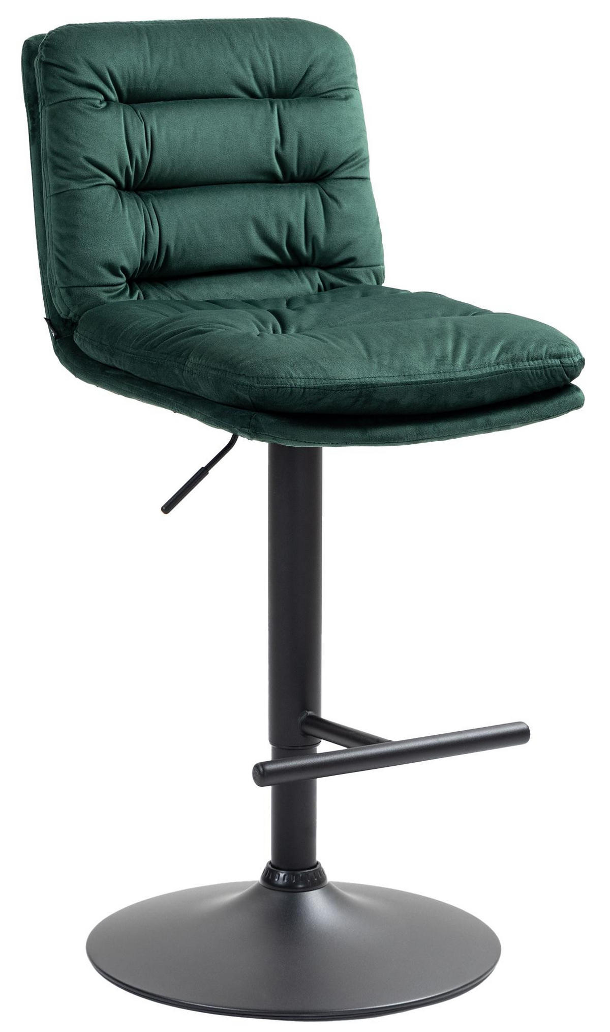 BARHOCKER TURIN Grün Samt Schwarz - Grün, Textil/Metall (42/94/56cm) - DELUKE