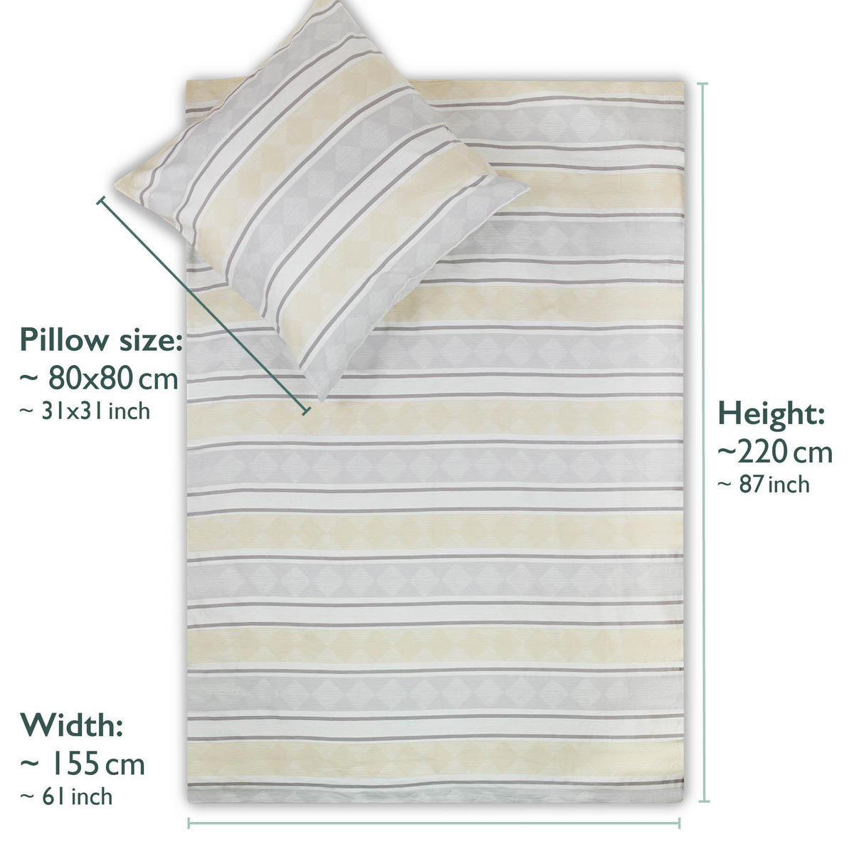 BETTWÄSCHE Viola Biber 155x220cm Beige 4tlg - Beige, Textil (155/220cm)