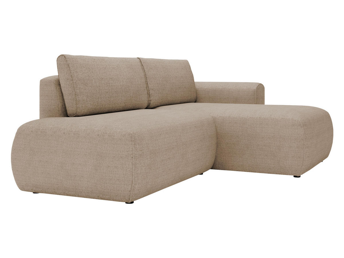 ECKSOFA Mila - Hellbraun/Schwarz, Holzwerkstoff/Kunststoff (164/264cm) - MIRJAN24