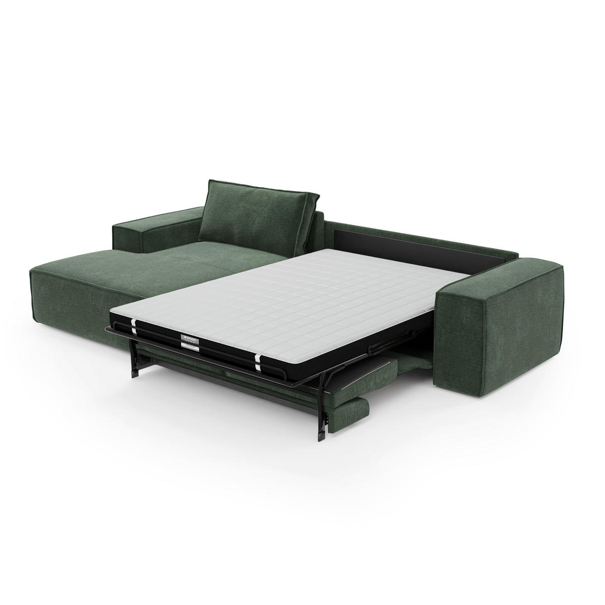 ECKSOFA LINKS Samt Smaragdgrün 302cm - Smaragdgrün, Textil (165/302cm) - Sia Home