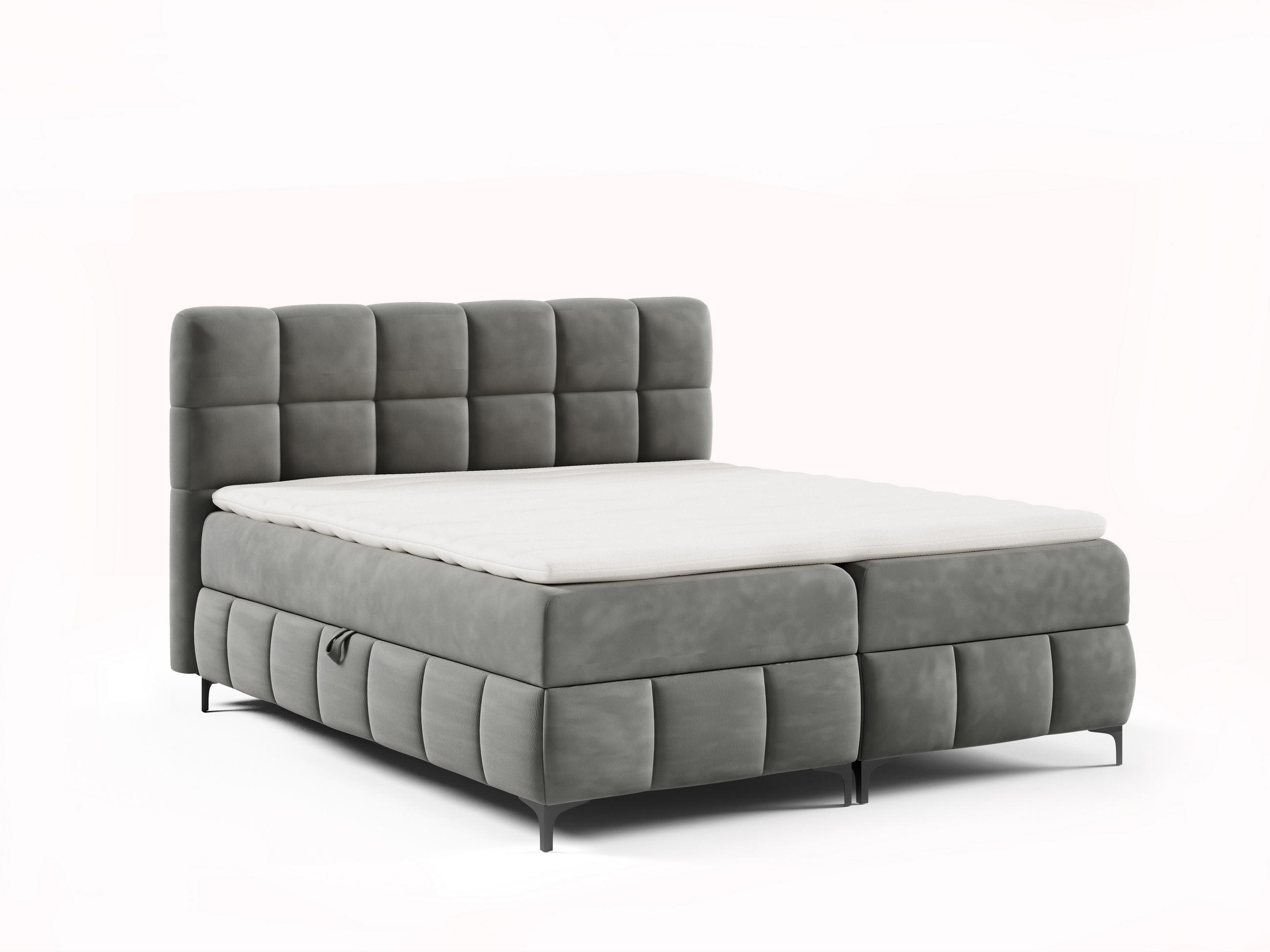 BOXBETT Cynthia 140x200 dunkelgrau H3 - Dunkelgrau, Textil (140/200cm) - AN-Moebel 4u