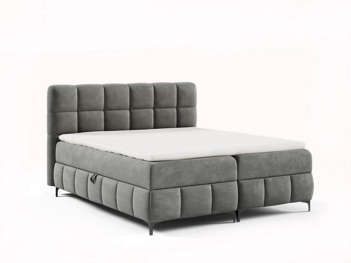 BOXBETT Cynthia 200x200 dunkelgrau H3 - Dunkelgrau, Textil (200/200cm) - AN-Moebel 4u