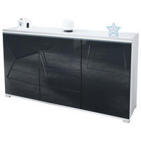 SIDEBOARD Faro Schwarz Hochglanz - Schwarz Hochglanz, Holzwerkstoff (138.5/75.5/35cm) - Vladon