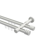 INNENLAUF-GARDINENSTANGEN-SET Prestige Estana 260 cm (geteilt in 2 x 130 cm), 2-läufig, 20 mm Ø Weiß - Weiß, Metall (260cm) - INTERDECO