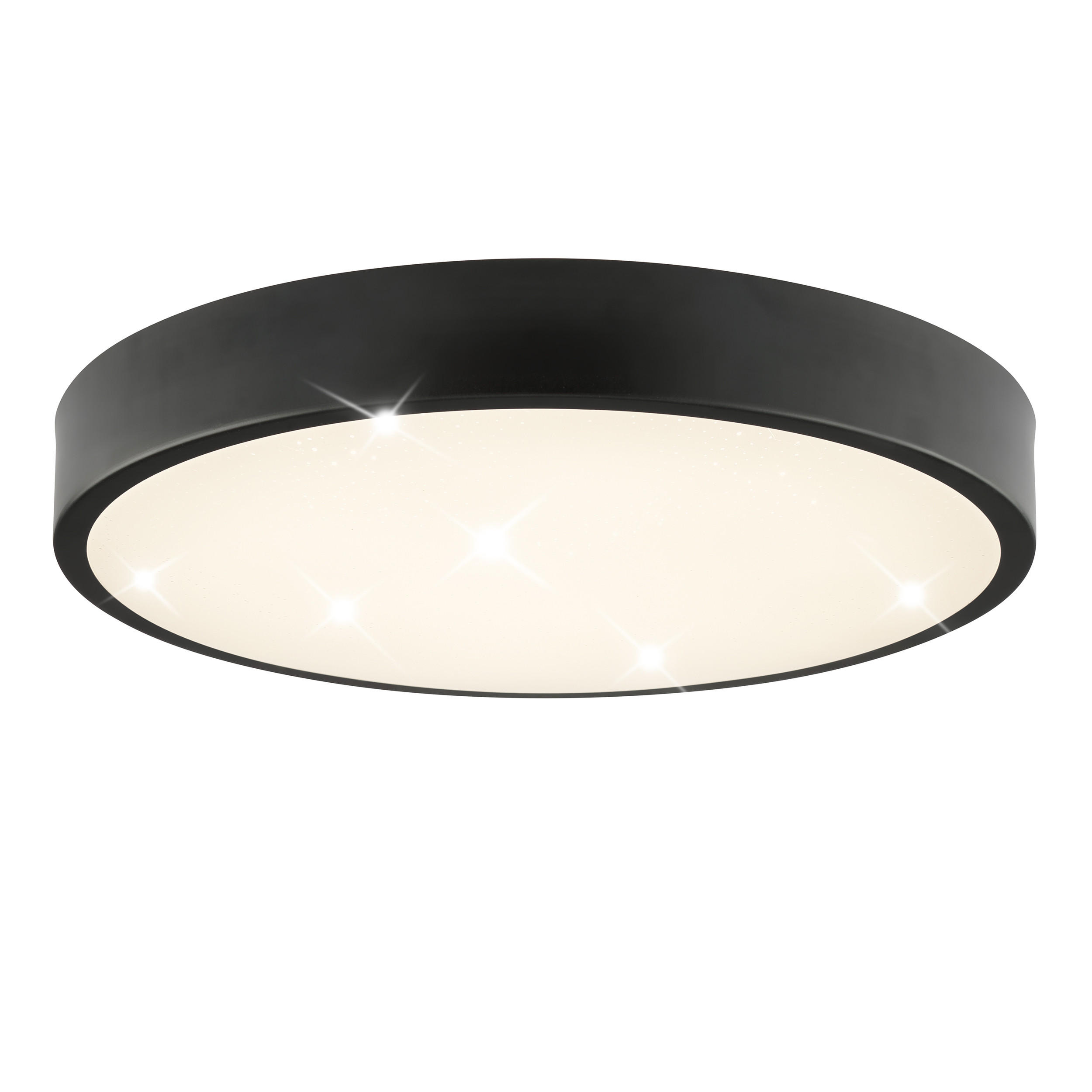 LED DECKENLEUCHTE Slimline Starry Schwarz/Weiß 39/39/6,5 cm - Multicolor, Metall (39/39/6.5cm) - Brilliant