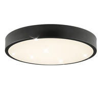 LED DECKENLEUCHTE Slimline Starry Schwarz/Weiß 39/39/6,5 cm - Multicolor, Metall (39/39/6.5cm) - Brilliant
