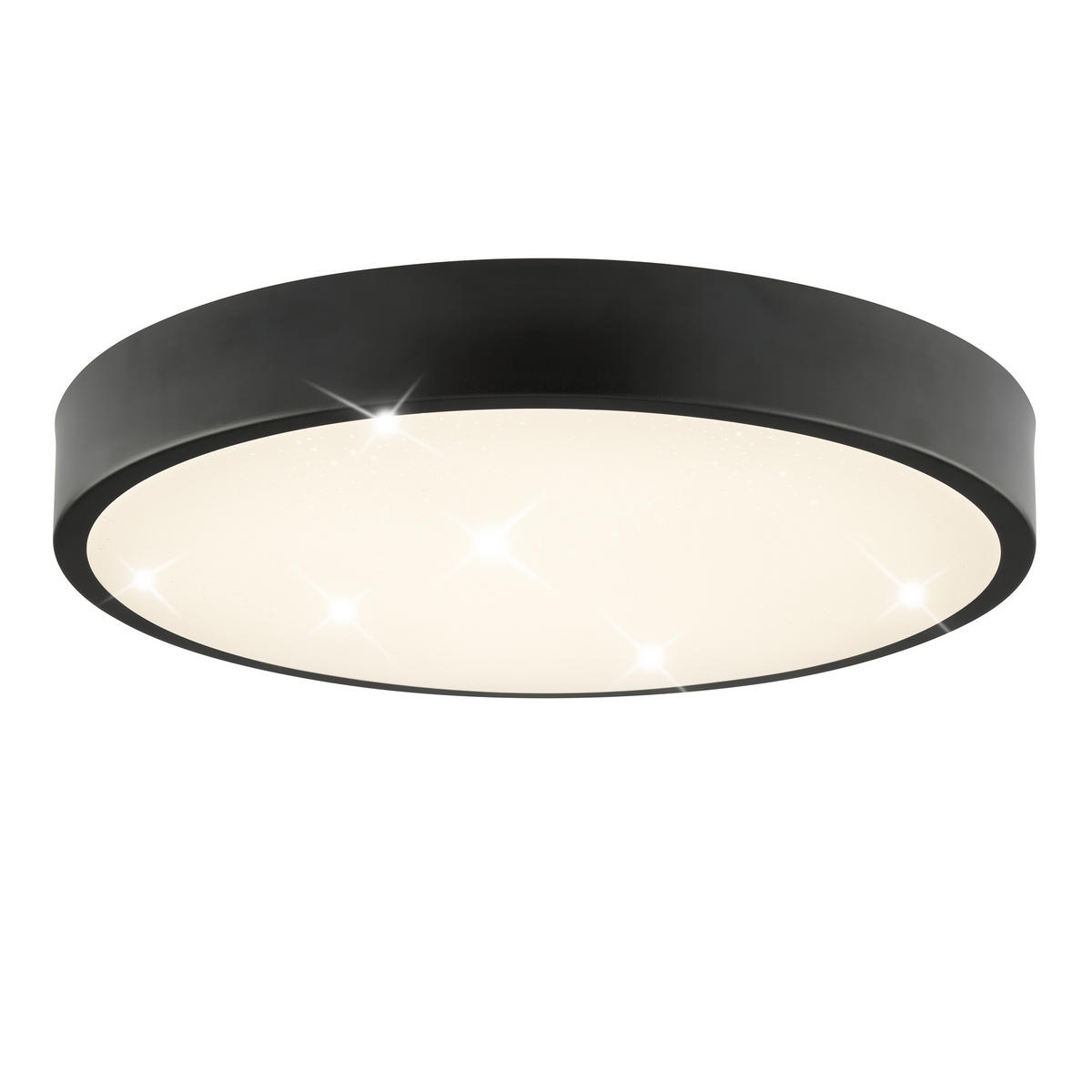 LED DECKENLEUCHTE Slimline Starry Schwarz/Weiß 39/39/6,5 cm - Multicolor, Metall (39/39/6.5cm) - Brilliant