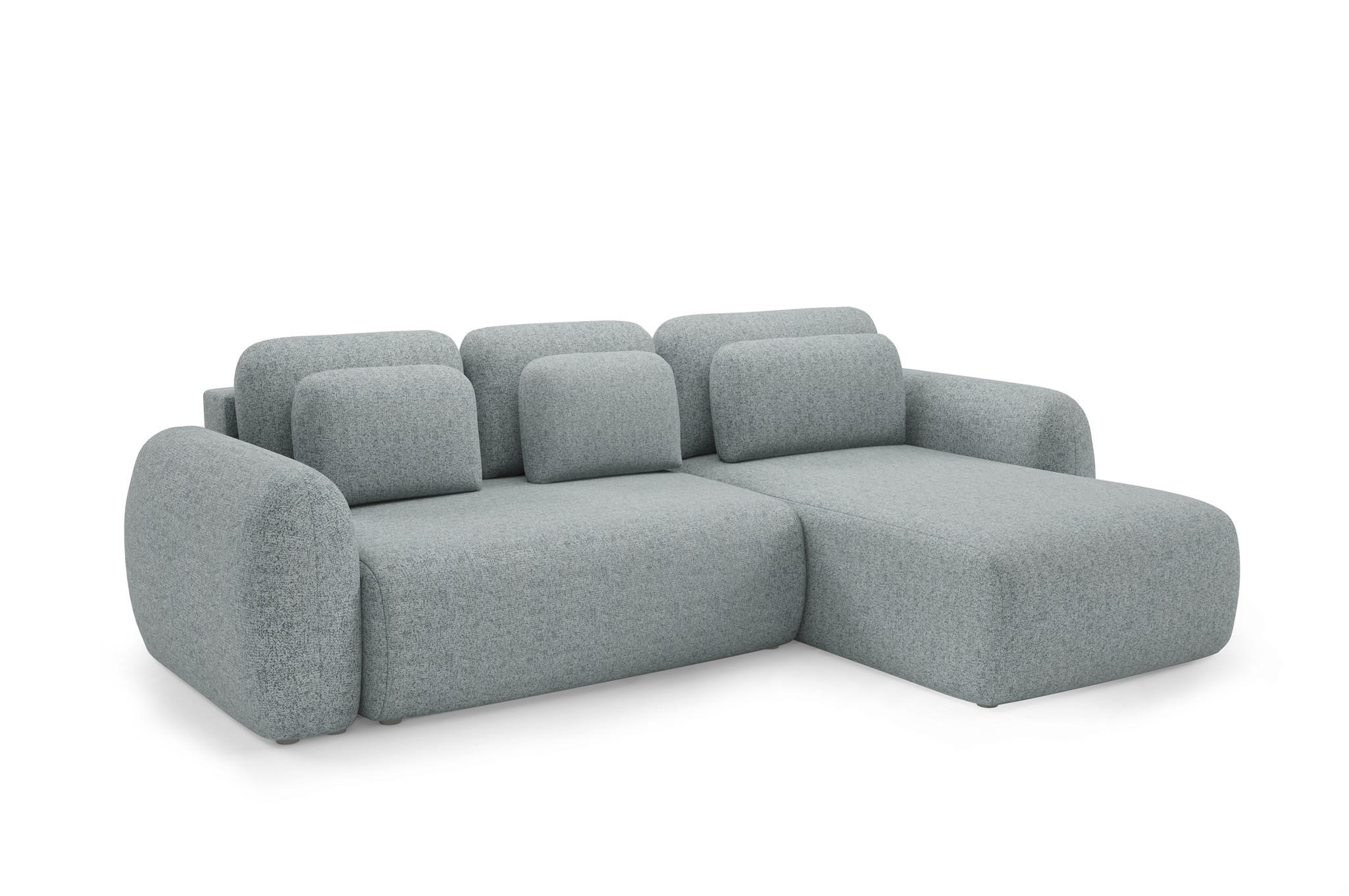 ECKSOFA Gaston Mit Schlaffunktion - Dunkelgrau, Holzwerkstoff/Textil (304/190cm) - Fun Möbel