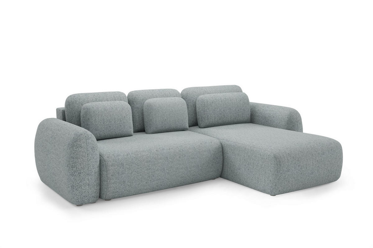 ECKSOFA Gaston Mit Schlaffunktion - Dunkelgrau, Holzwerkstoff/Textil (304/190cm) - Fun Möbel