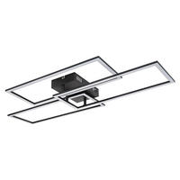 LED DECKENLEUCHTE Schwarz Weiß Fernbedienung - Schwarz, Metall (90/40/8.7cm) - Globo Lighting