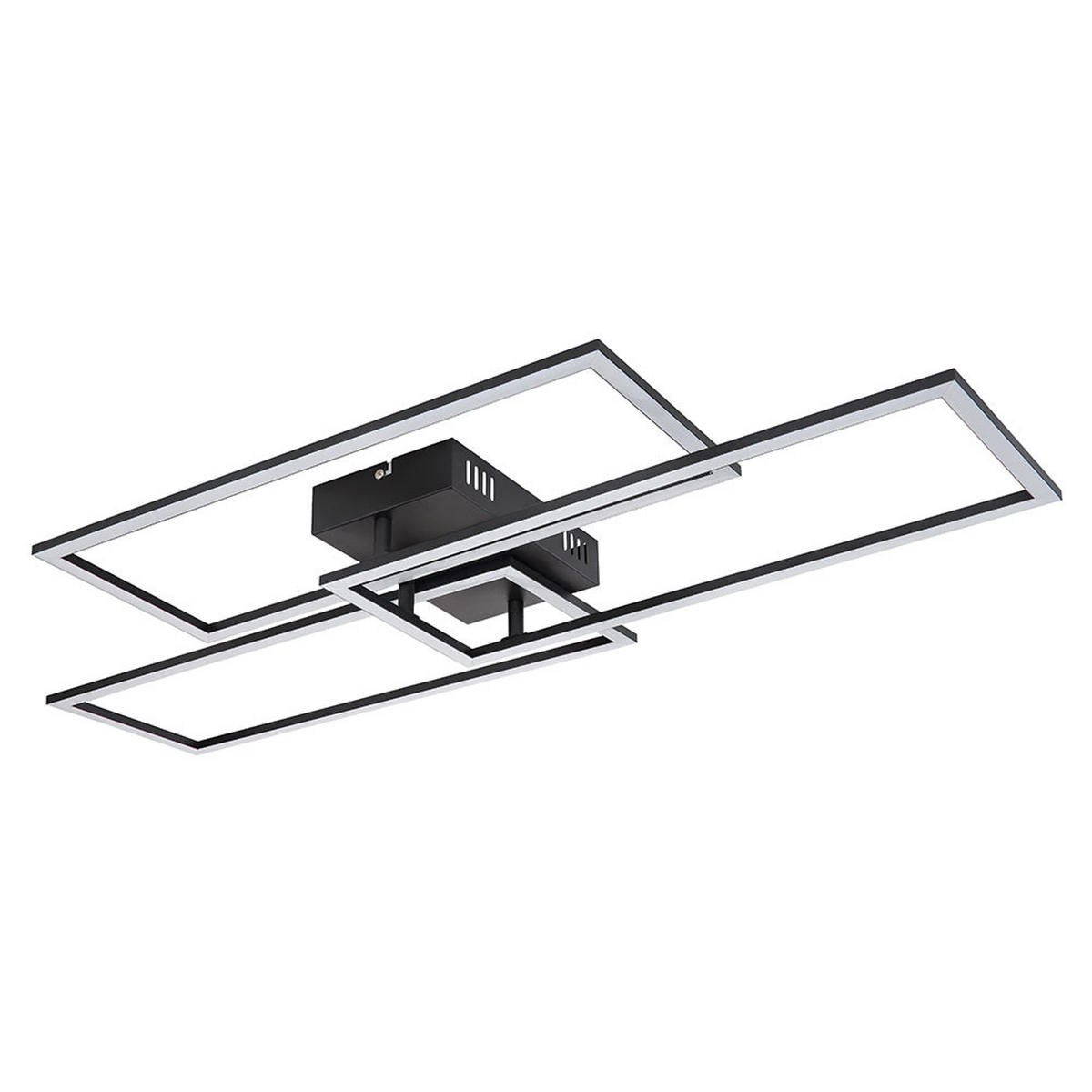 LED DECKENLEUCHTE Schwarz Weiß Fernbedienung - Schwarz, Metall (90/40/8.7cm) - Globo Lighting