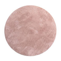 TEPPICH Kurzflor waschbar Einfarbig Wohnzimmer schmutzabweisend Pink Rund 120D - Rosa, Textil (120/120cm) - KADIMA DESIGN
